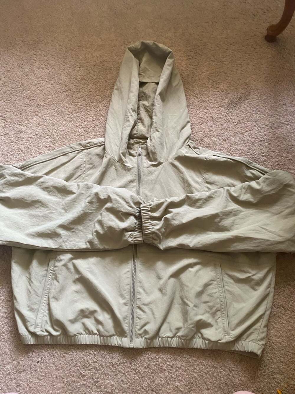 Spiritual Gangster Hoodie Jacket Size L Tan Zip Up